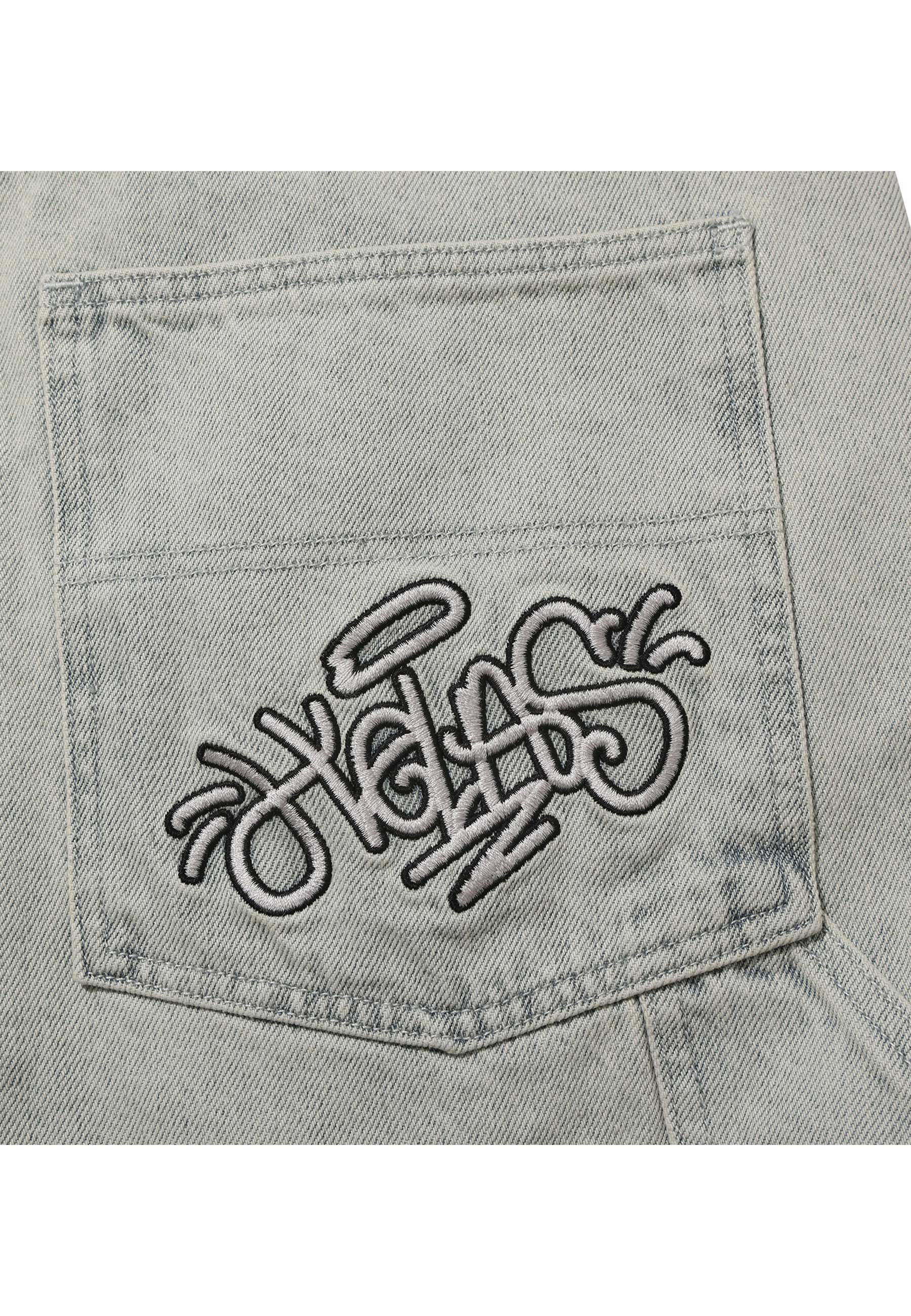 Helas Double Knee Jean Shorts (Light Blue)