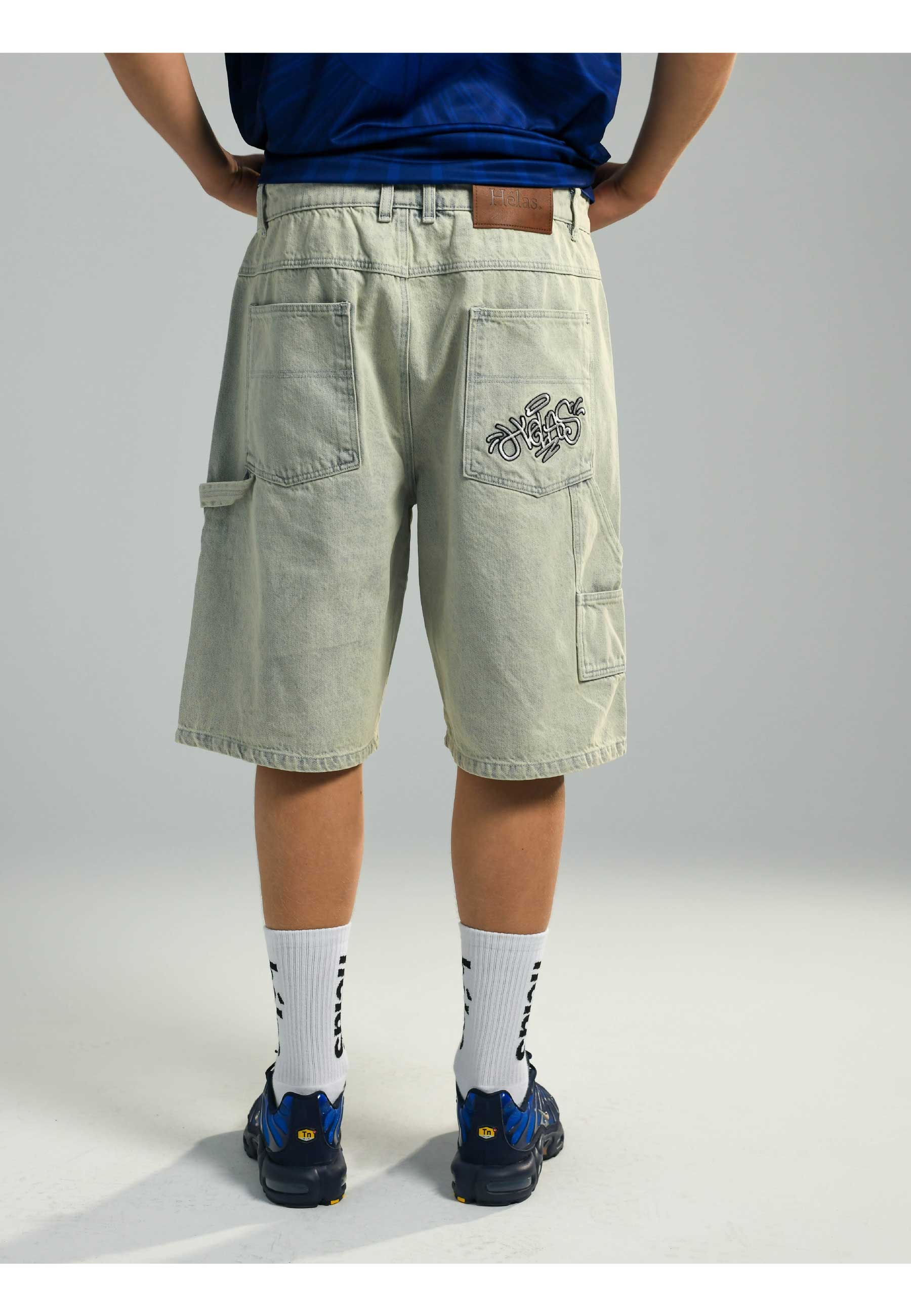 Helas Double Knee Jean Shorts (Light Blue)