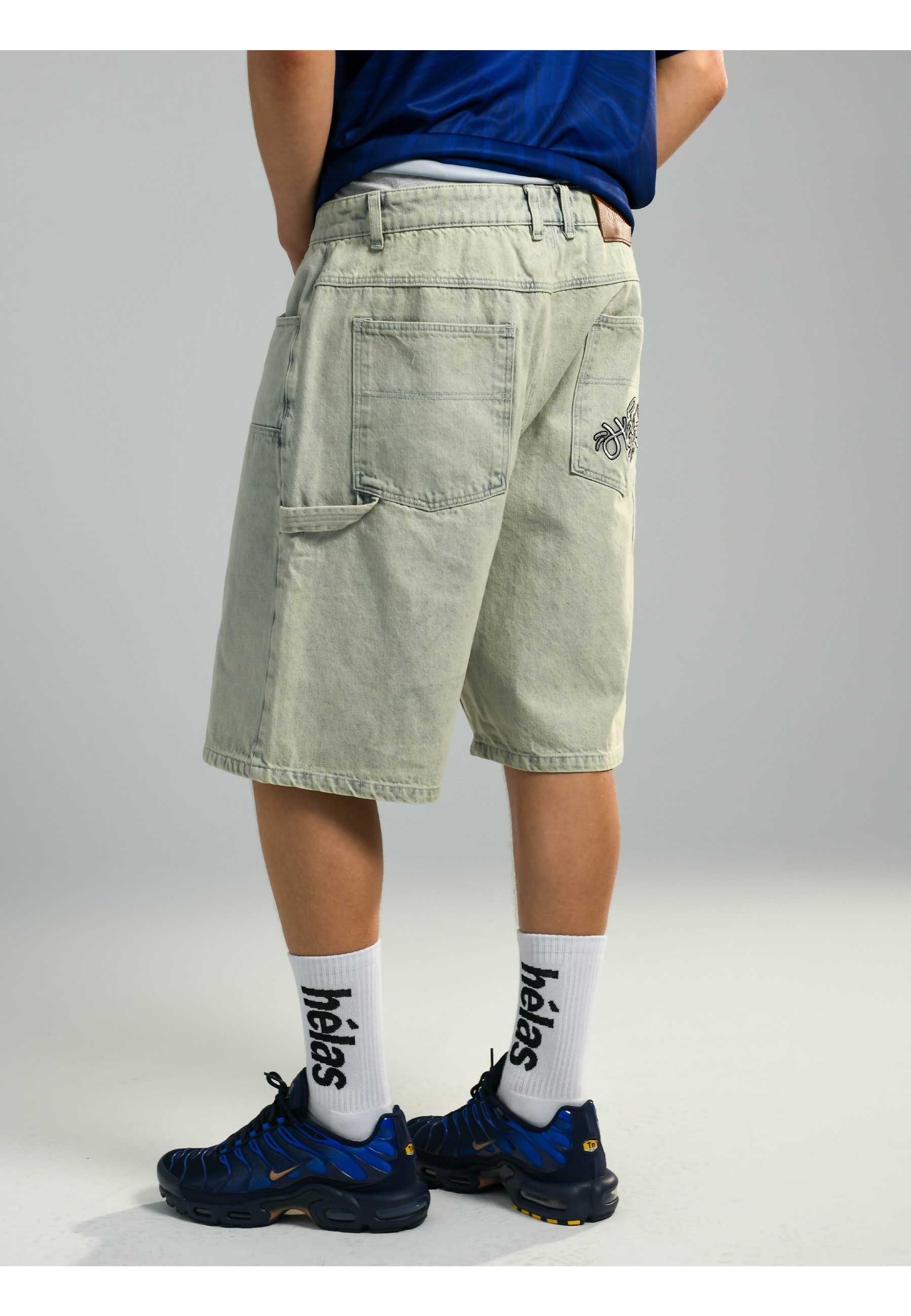 Helas Double Knee Jean Shorts (Light Blue)