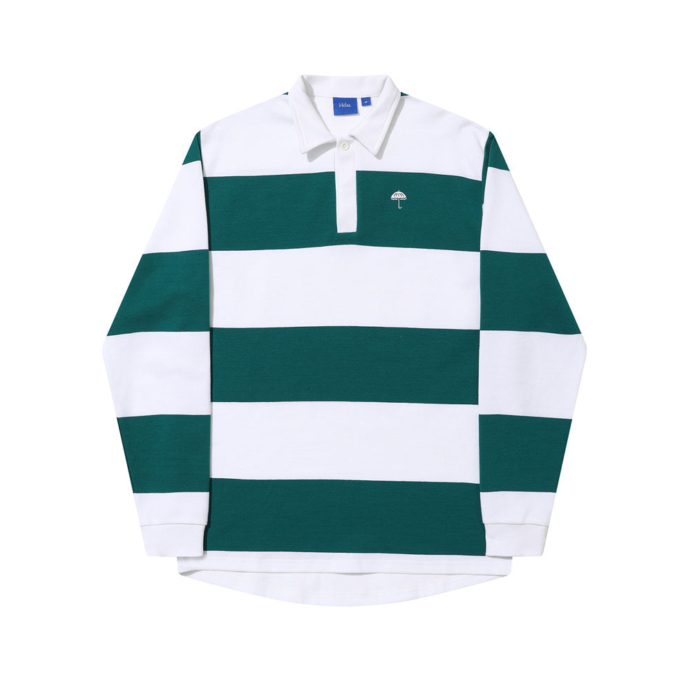 Helas 'Yard' Long Sleeve Polo (White / Green)