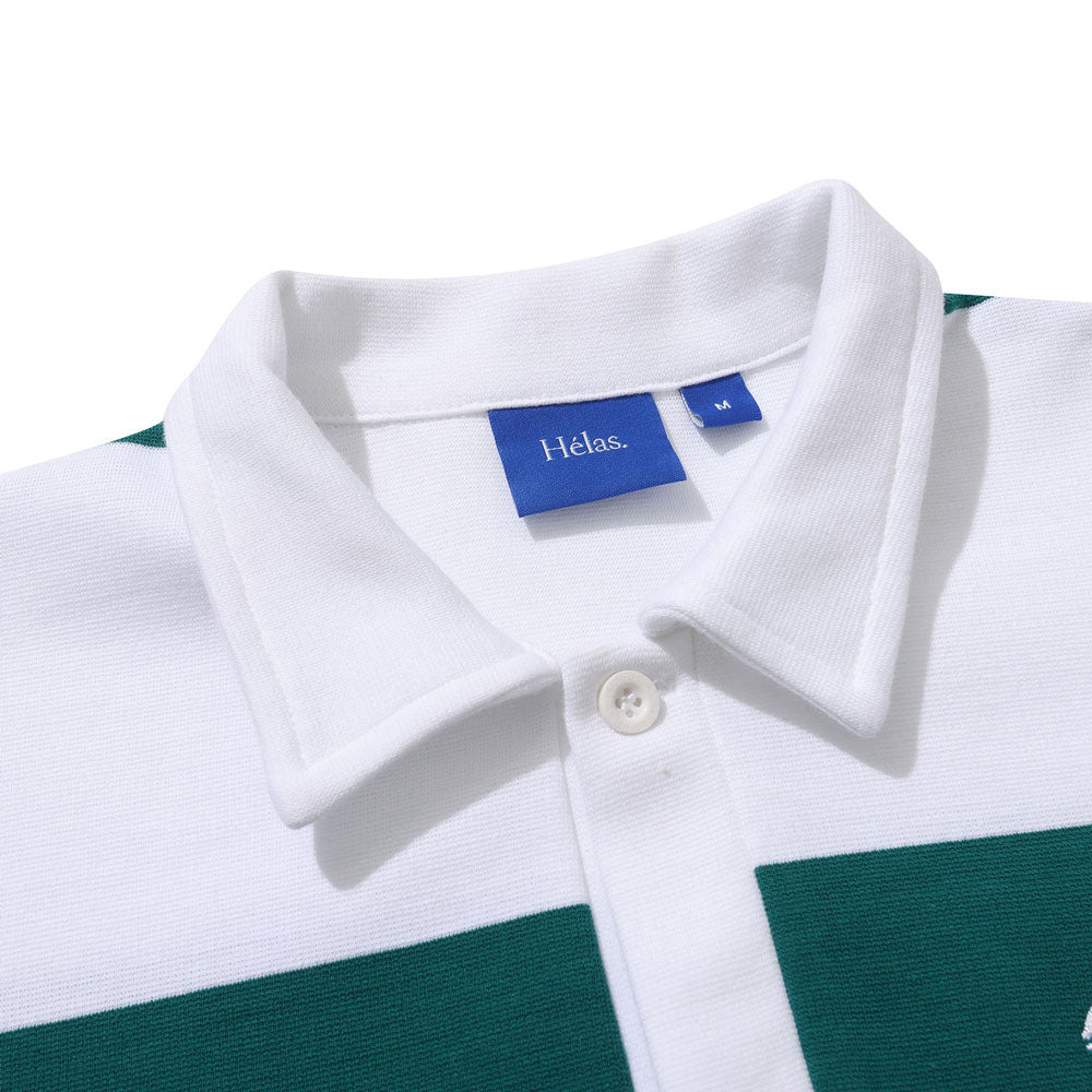 Helas 'Yard' Long Sleeve Polo (White / Green)