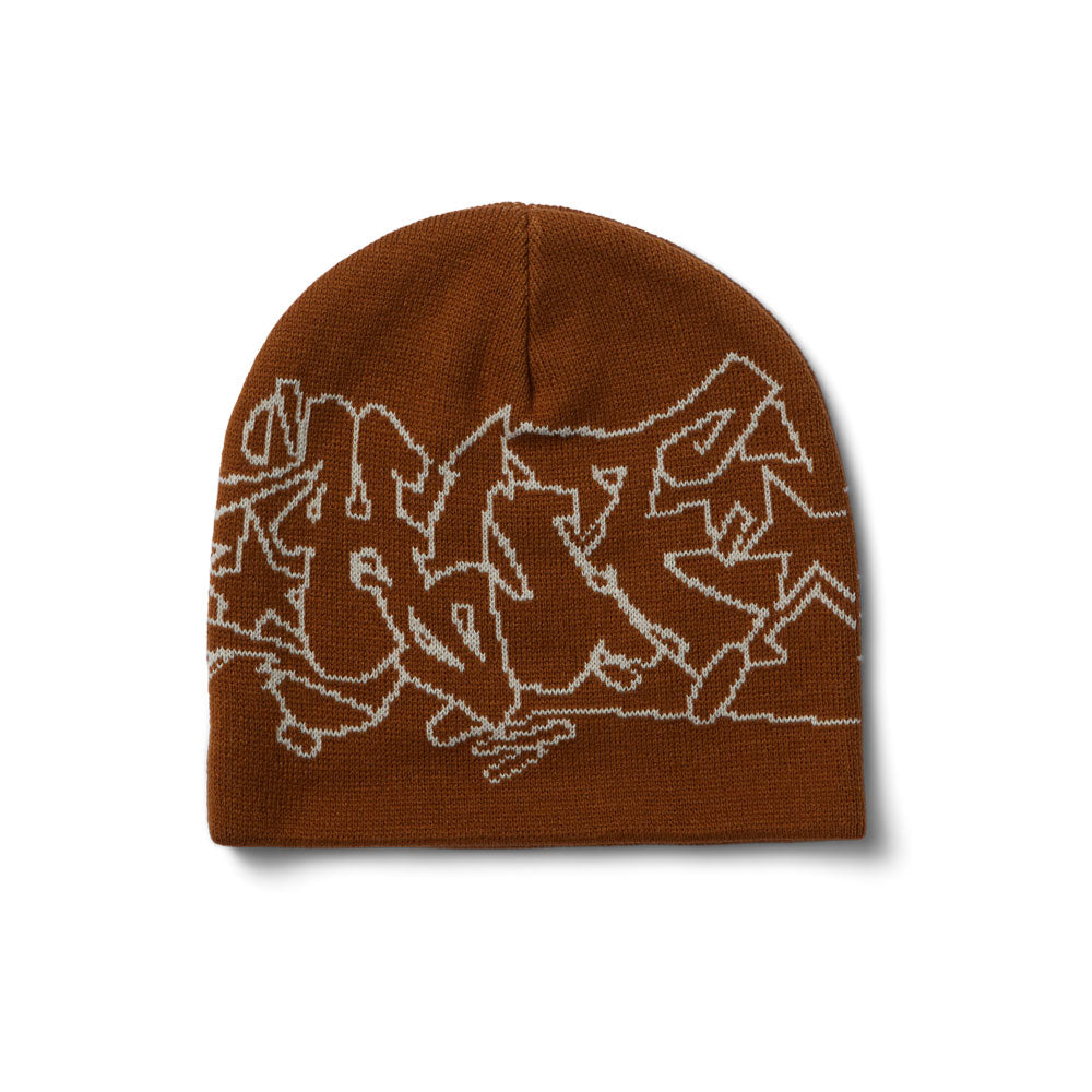 HUF 'Outlines' Skull Beanie (Russet)