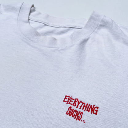Powell Peralta 'EVERYTHING SUCKS' Single Stitched T-Shirt (White) VINTAGE 90s
