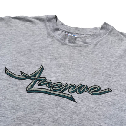 Avenue 'Avenue Logo' Single Stitched T-Shirt (Heather Grey) VINTAGE 90s