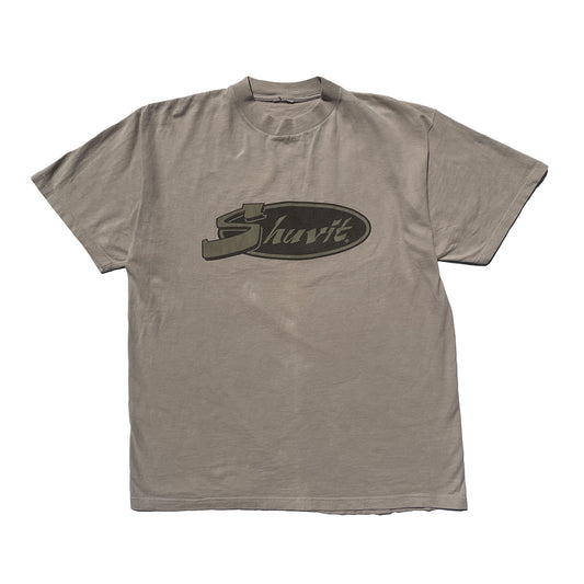Shuvit Skateboards 'Shuvit logo' Single Stitched T-Shirt (Sand) VINTAGE 90s