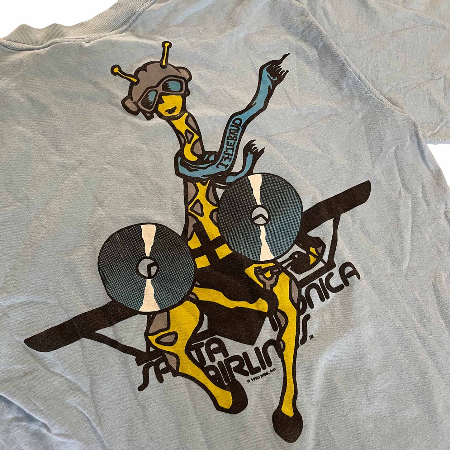 Santa Cruz ‘Santa Monica Airlines’ Jim Thiebaud Giraffe T-Shirt (Sky Blue) VINTAGE 90s