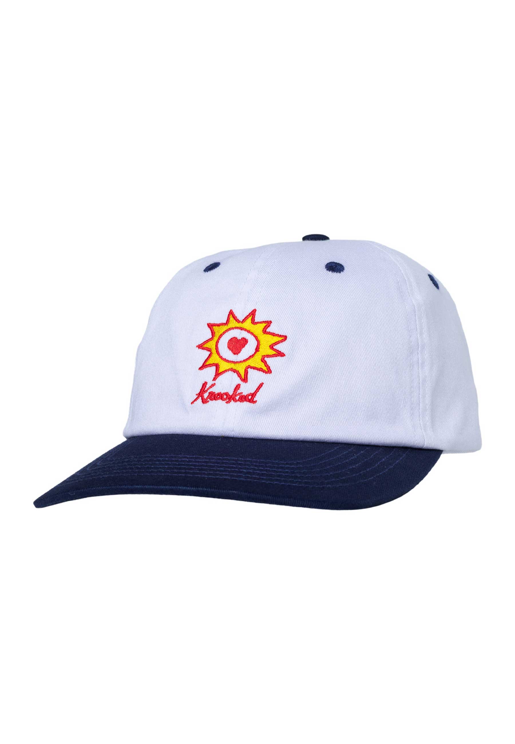 Krooked 'Sun Heart' 6 Panel Cap (White / Navy)