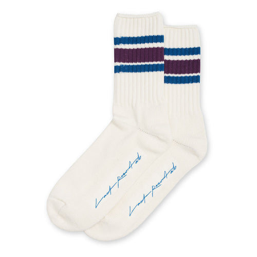 Last Resort X Julian Smith 'Retro' Socks (White / Plum)