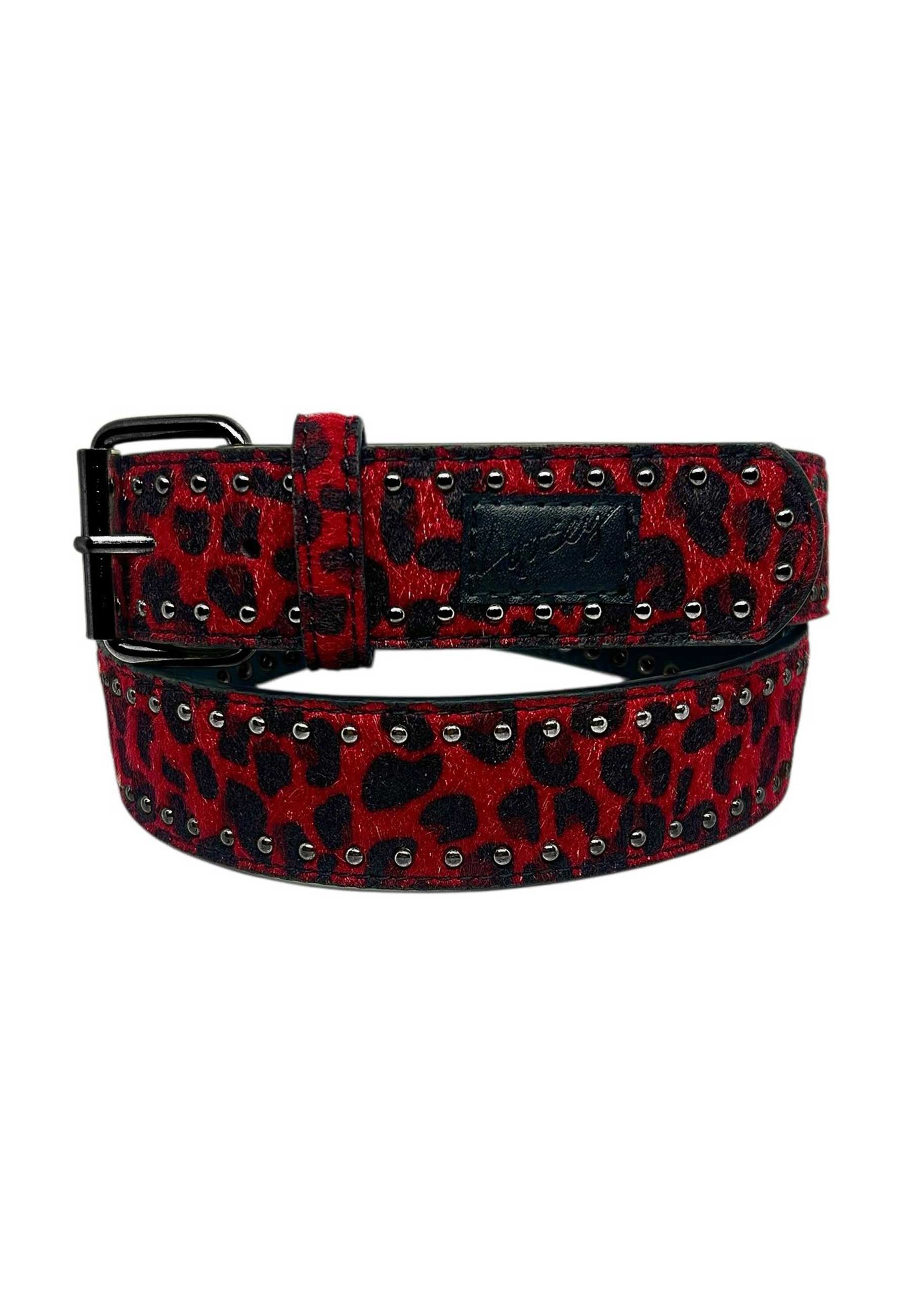 Loosey 'Cheetah Rivet' Belt (Burgundy)
