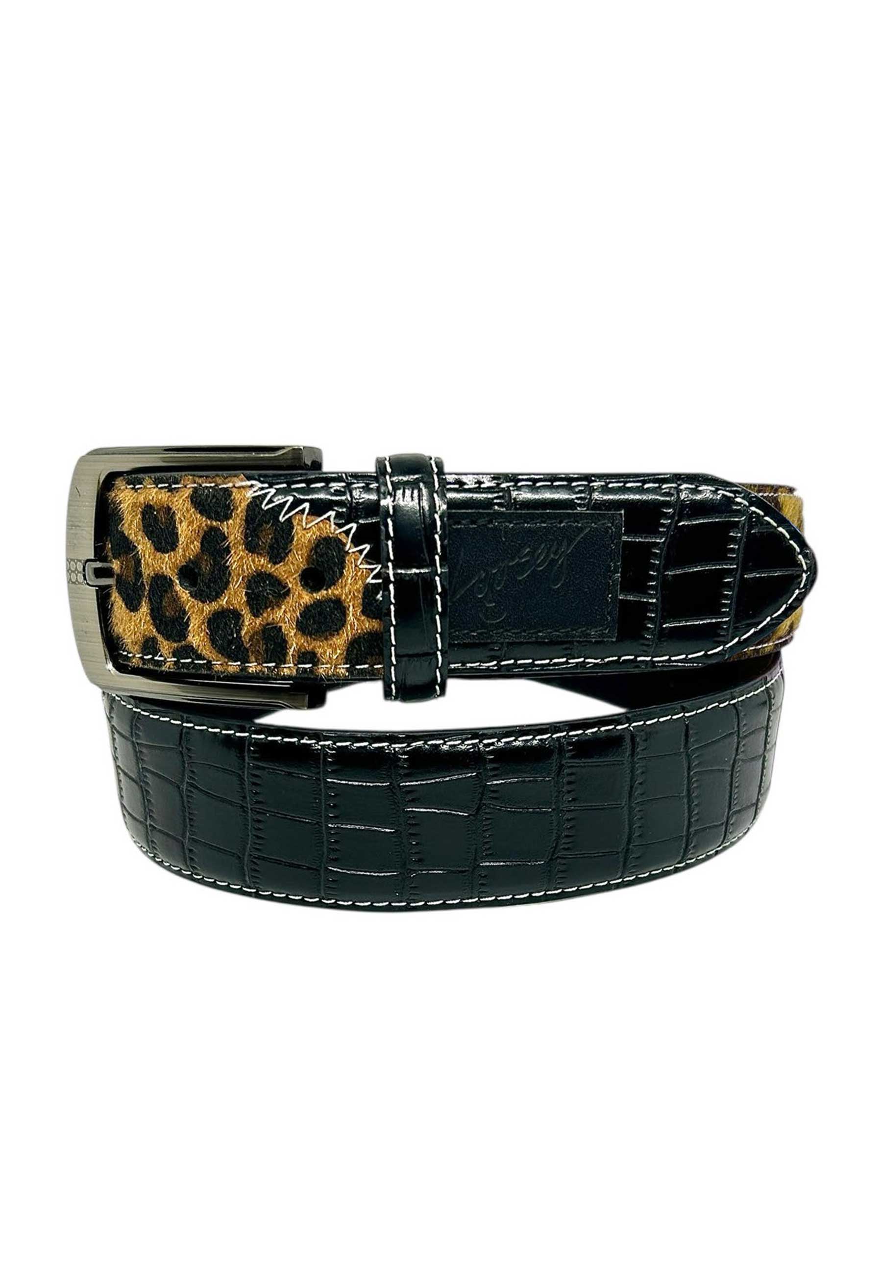 Loosey 'Croc Cheetah' Belt (Black)