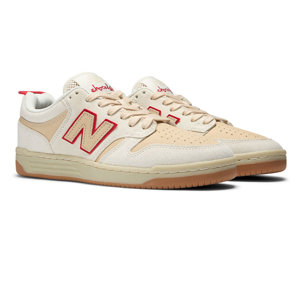 New Balance Numeric X Chocolate '480 SWT' Skate Shoes (Sea Salt / Red)