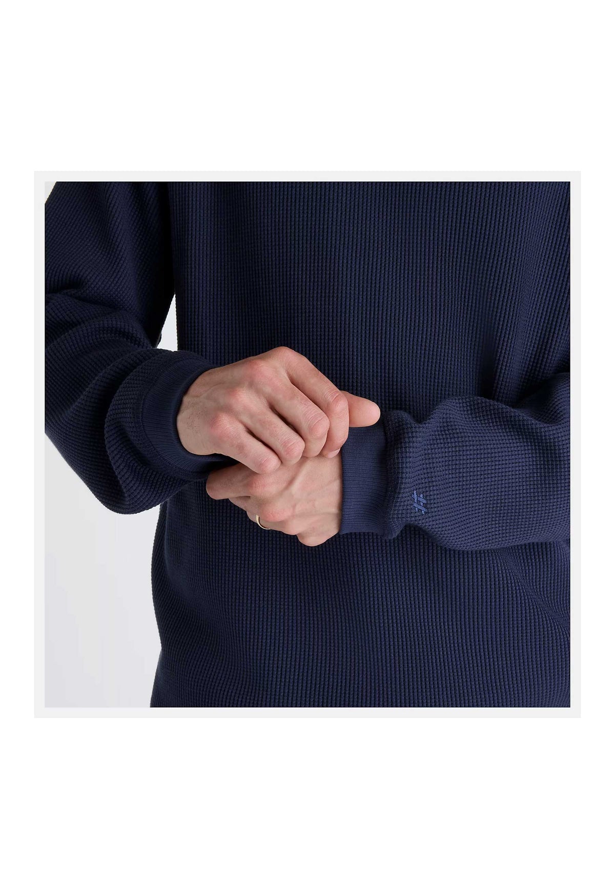 New Balance Numeric Waffle Knit Long Sleeve Henley (Dark Night)