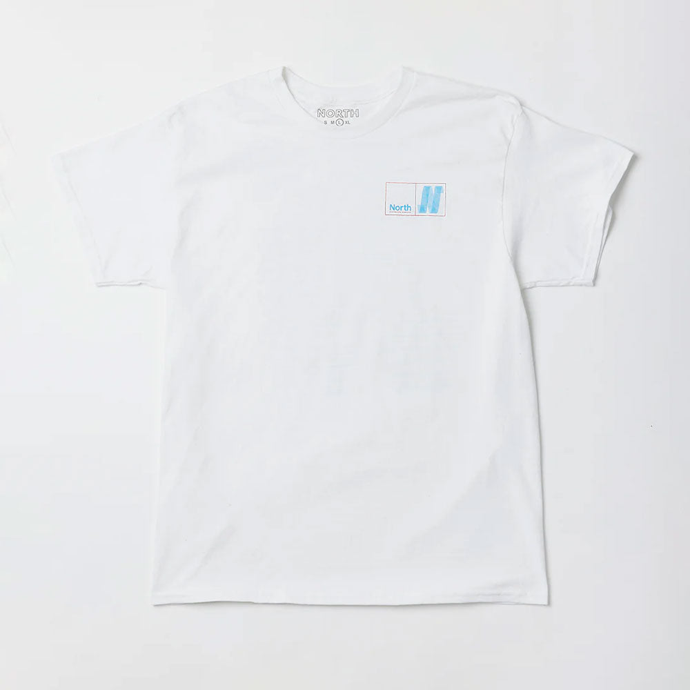 North 'N Logo' T-Shirt (White / Blue / Red)