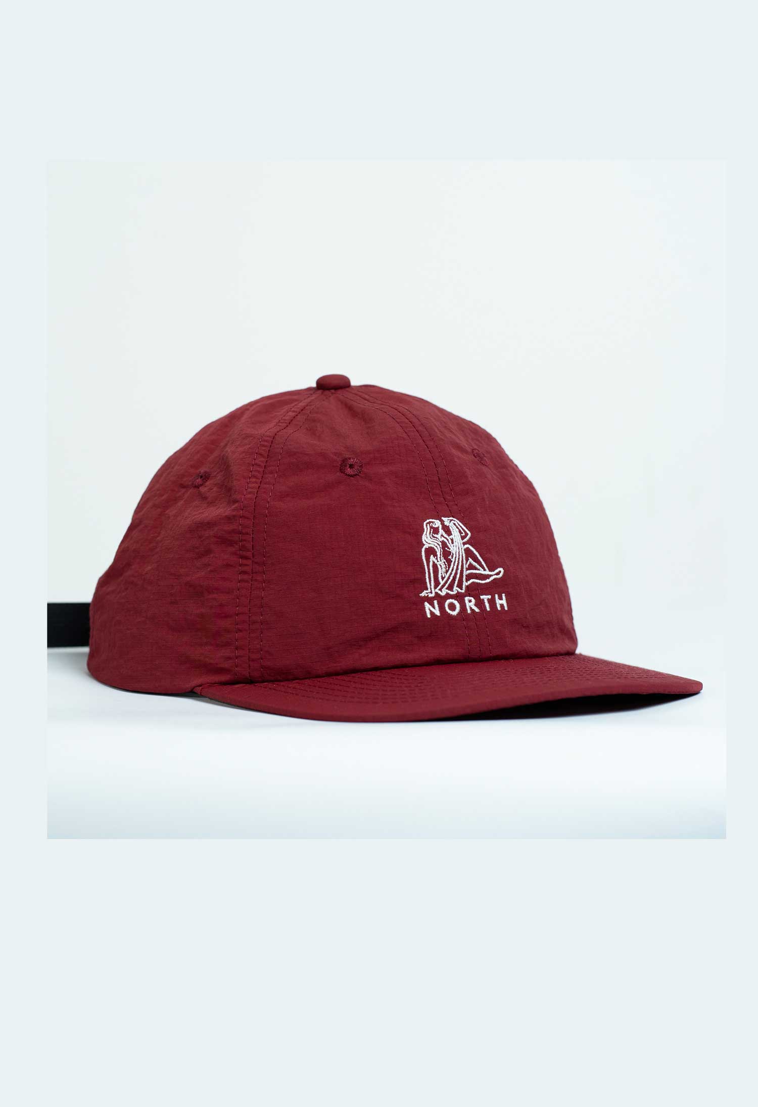 North 'Zodiac' 6 Panel Cap (Burgundy Ripstop)
