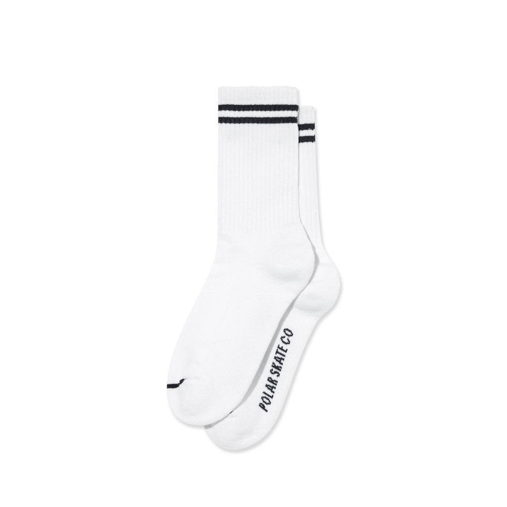 Polar '2 Stripes' Rib Socks (White / Black)