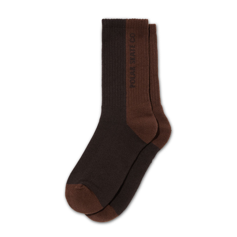 Polar '50/50' Rib Socks (Brown)