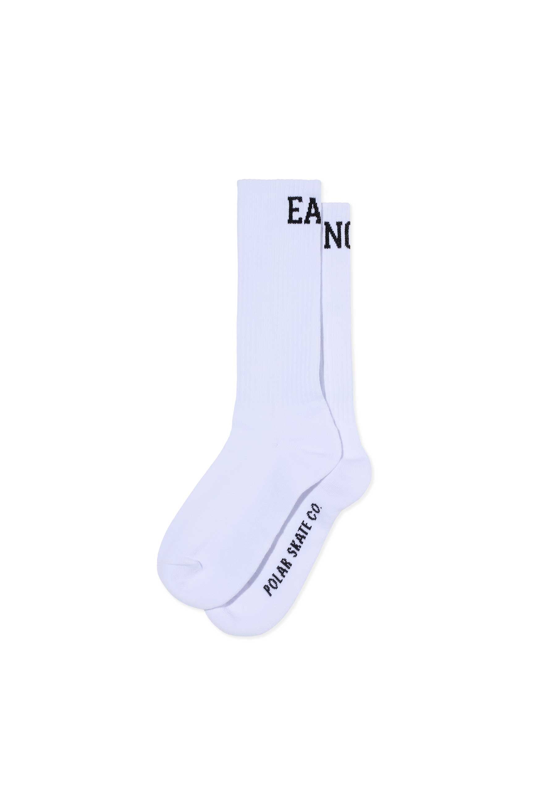 Polar 'Easy Now' Long Rib Socks (White)