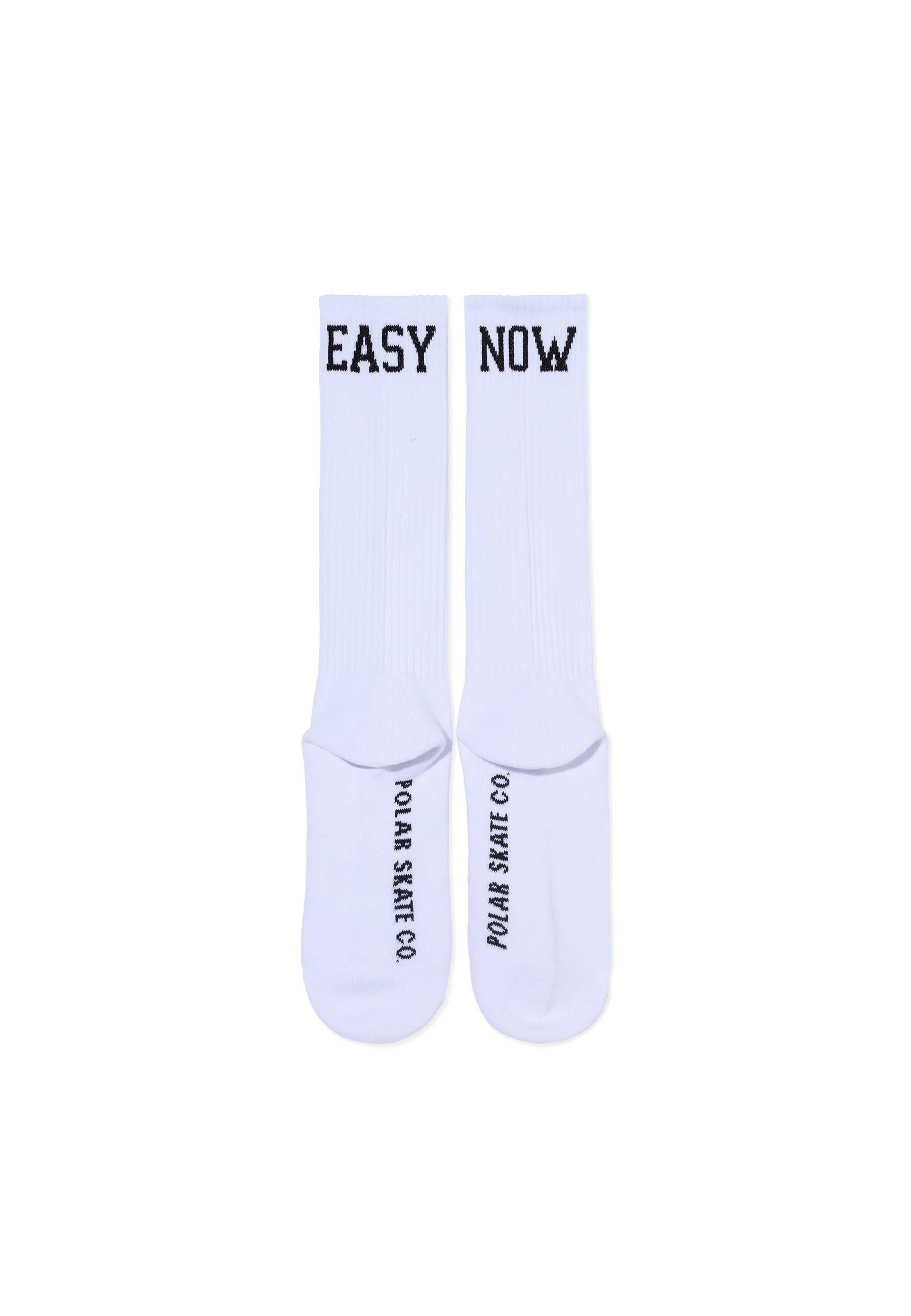 Polar 'Easy Now' Long Rib Socks (White)