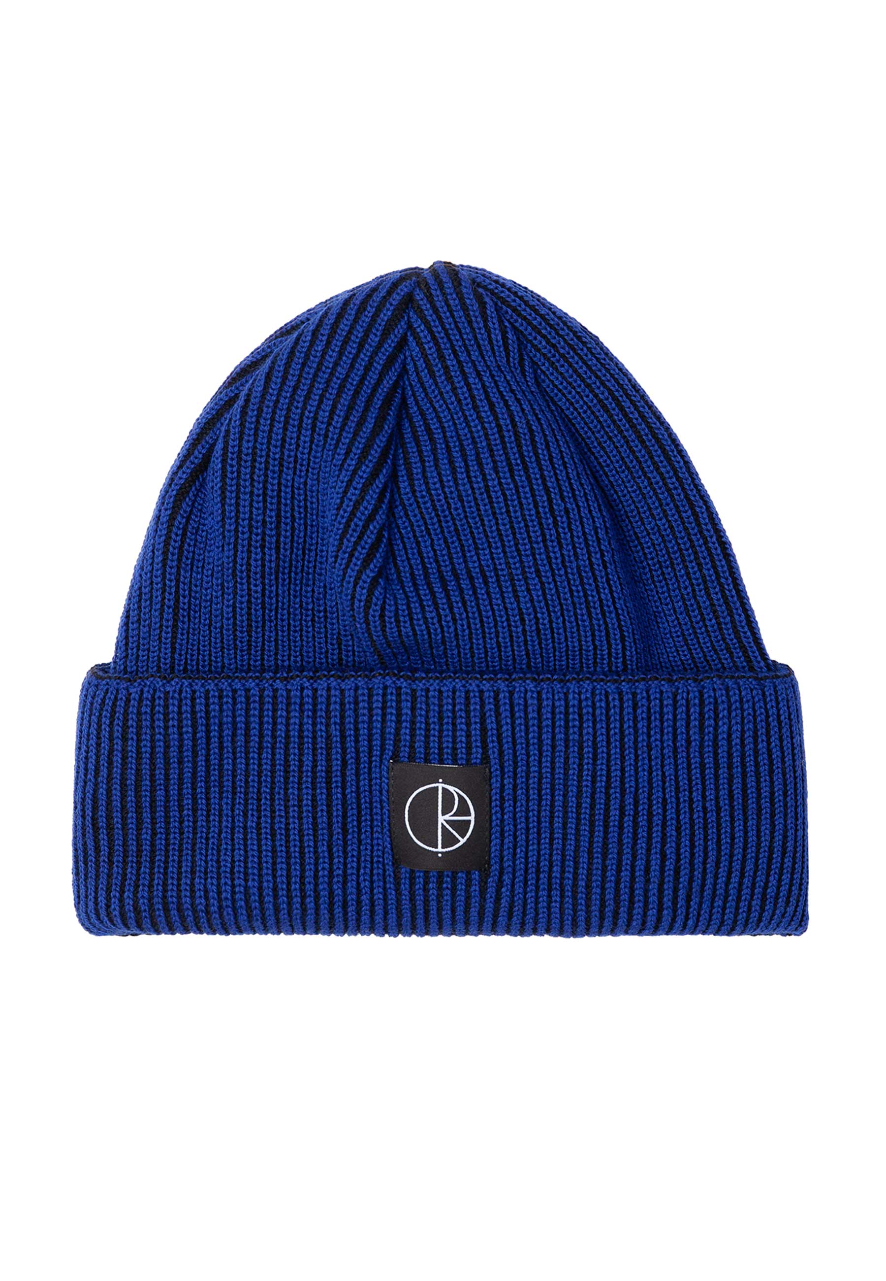 Polar 'Lines' Merino Beanie (Egyptian Blue / Black)