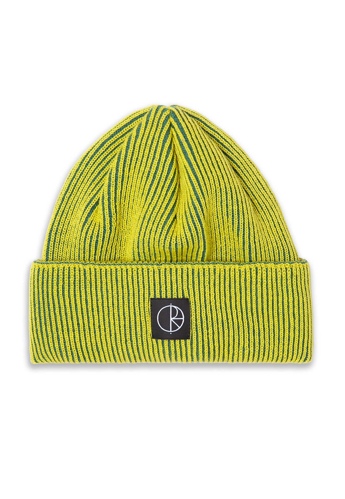 Polar 'Lines' Merino Beanie (Chartreuse / Army Green)