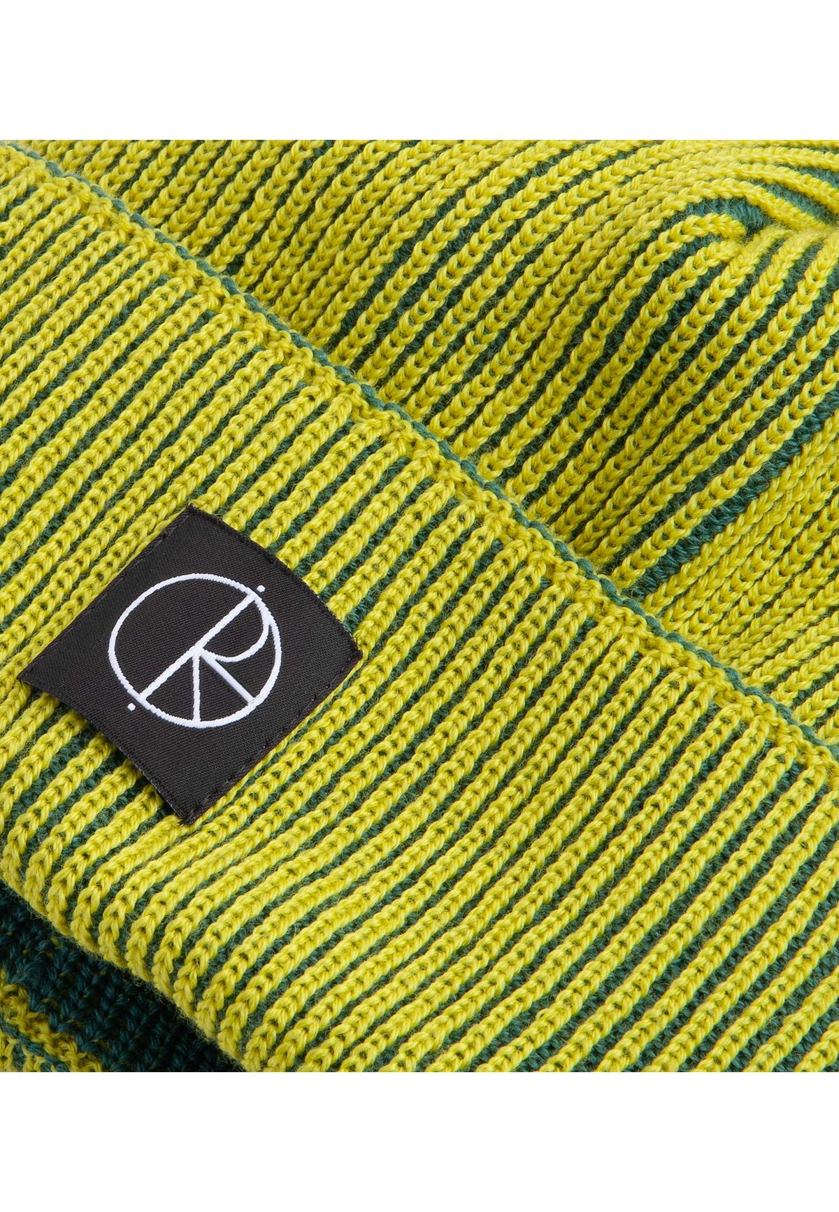 Polar 'Lines' Merino Beanie (Chartreuse / Army Green)