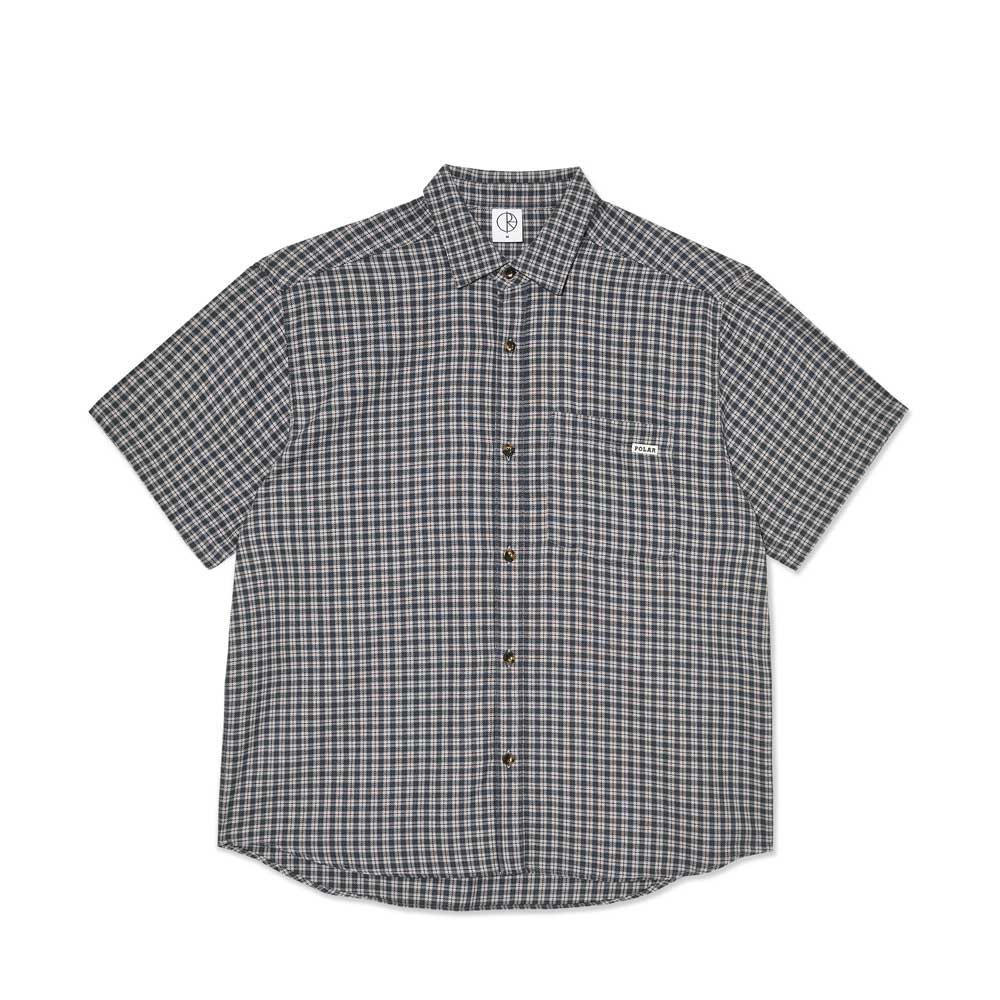 Polar 'Mitchell' Short Sleeve Shirt (Petrol / Bordeaux)