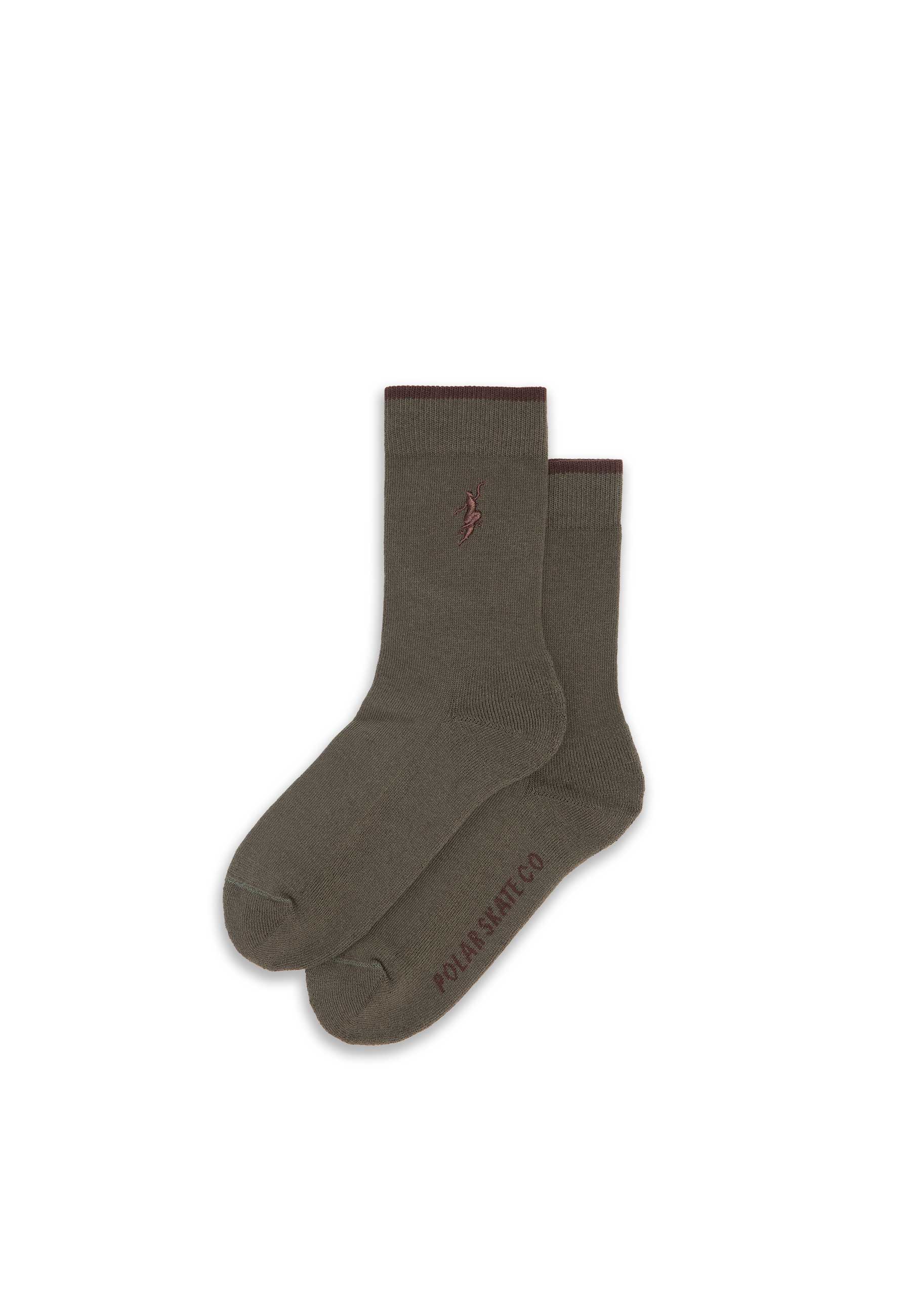 Polar 'No Complies Forever' Business Socks (Army Green / Brown)
