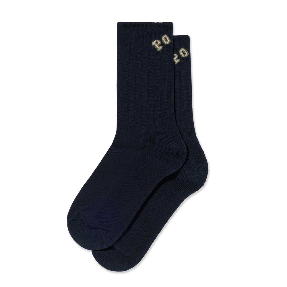 Polar 'College' Large Rib Socks (Dark Navy)