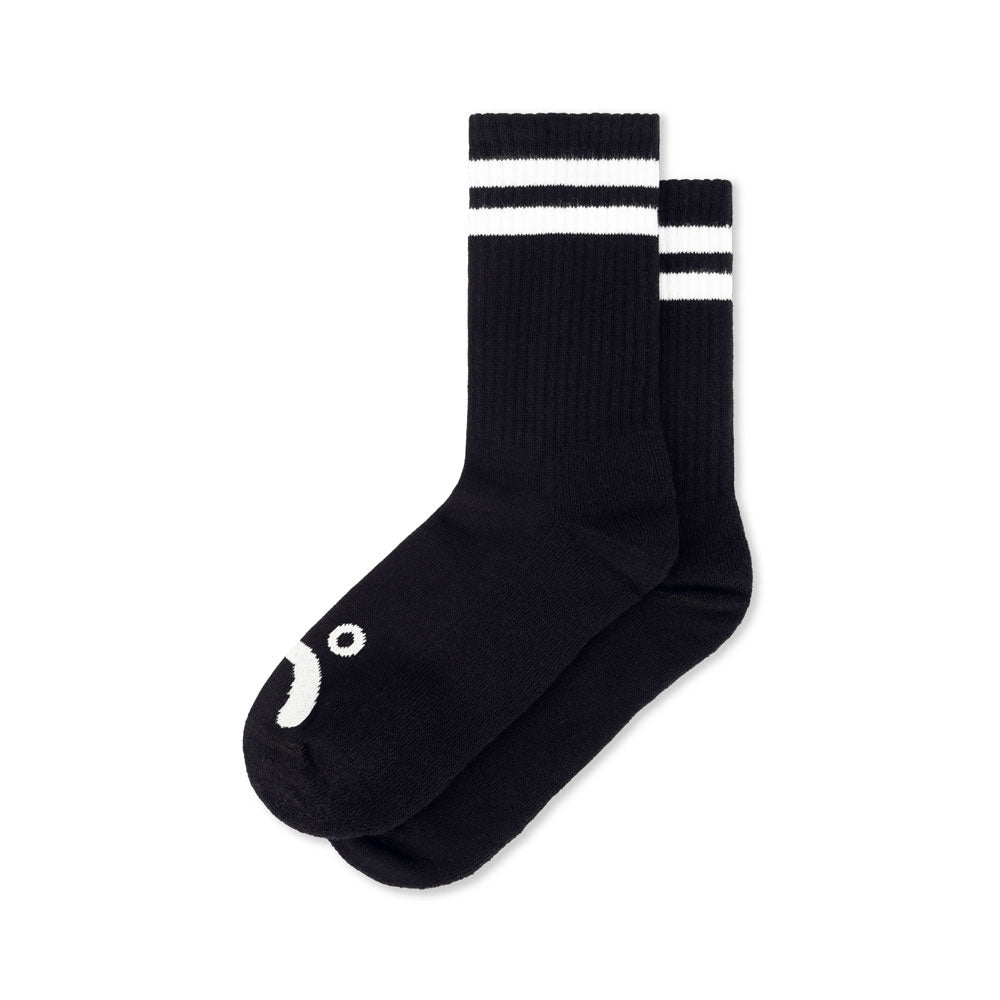 Polar 'Happy Sad' Rib Socks (Black)