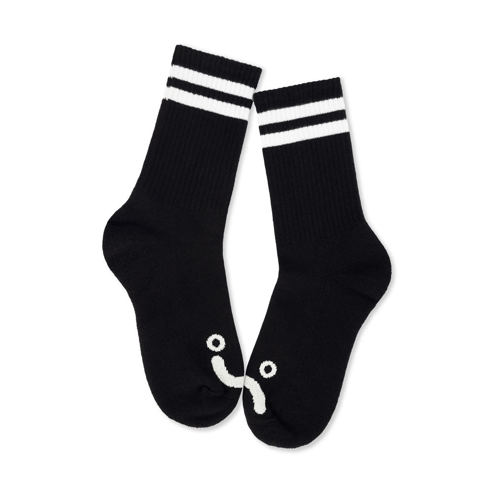 Polar 'Happy Sad' Rib Socks (Black)