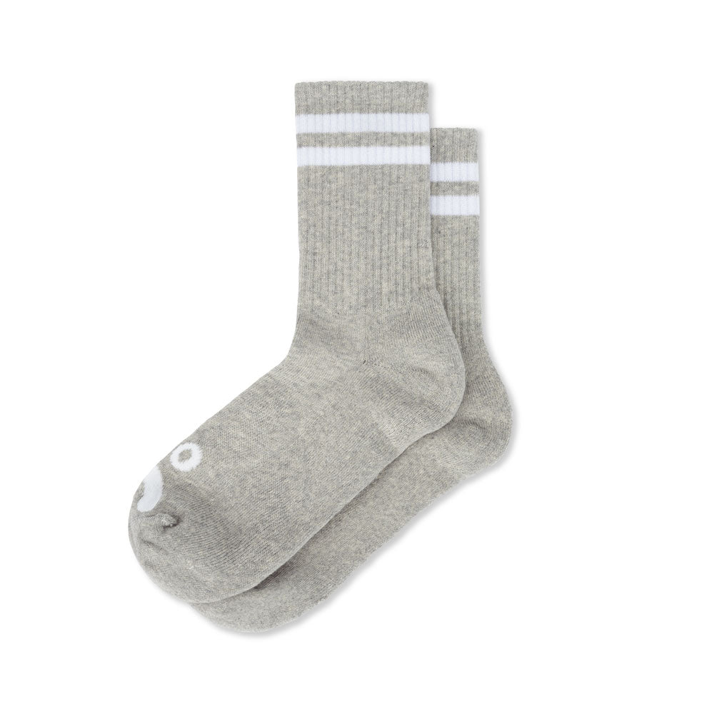 Polar 'Happy Sad' Rib Socks (Heather Grey)