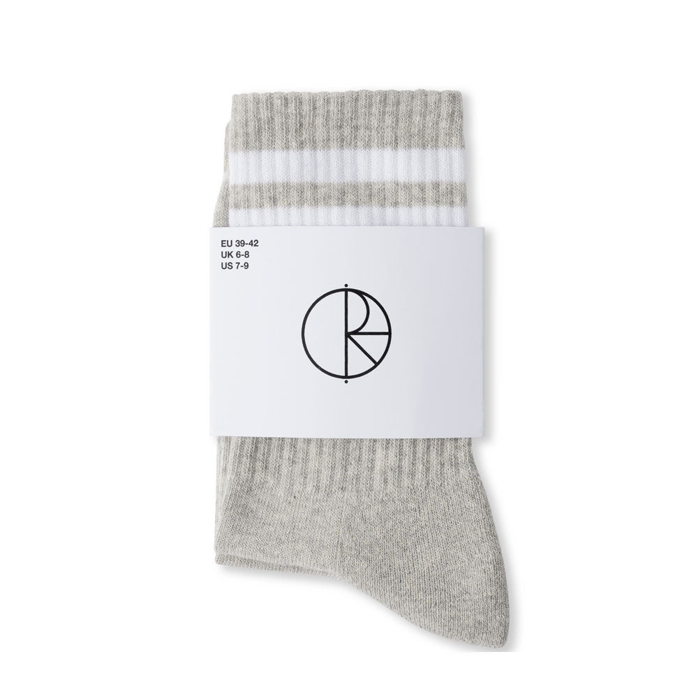 Polar 'Happy Sad' Rib Socks (Heather Grey)