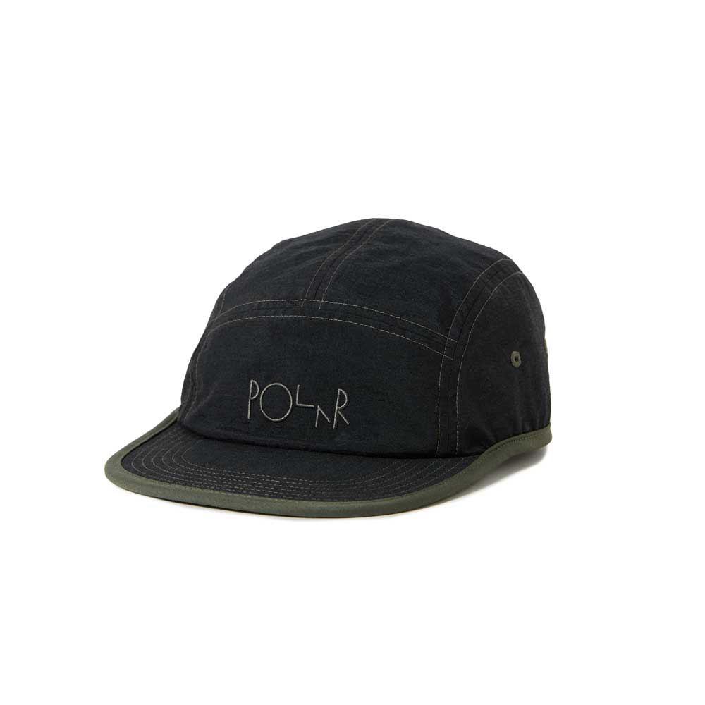 Polar 'Vilde' 5 Panel Cap (Black / Army Green)