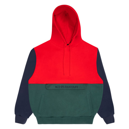 Sci-Fi Fantasy 'Colorblocked' Hood (Red / Green)