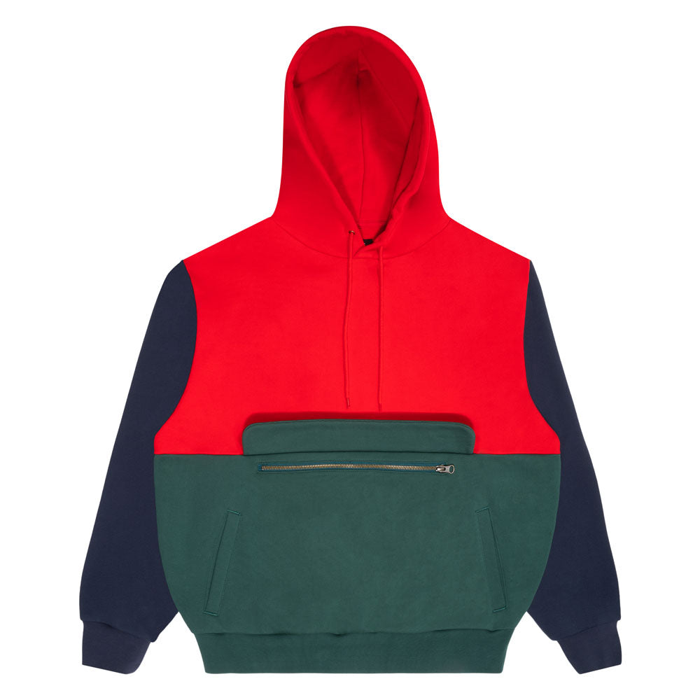 Sci-Fi Fantasy 'Colorblocked' Hood (Red / Green)