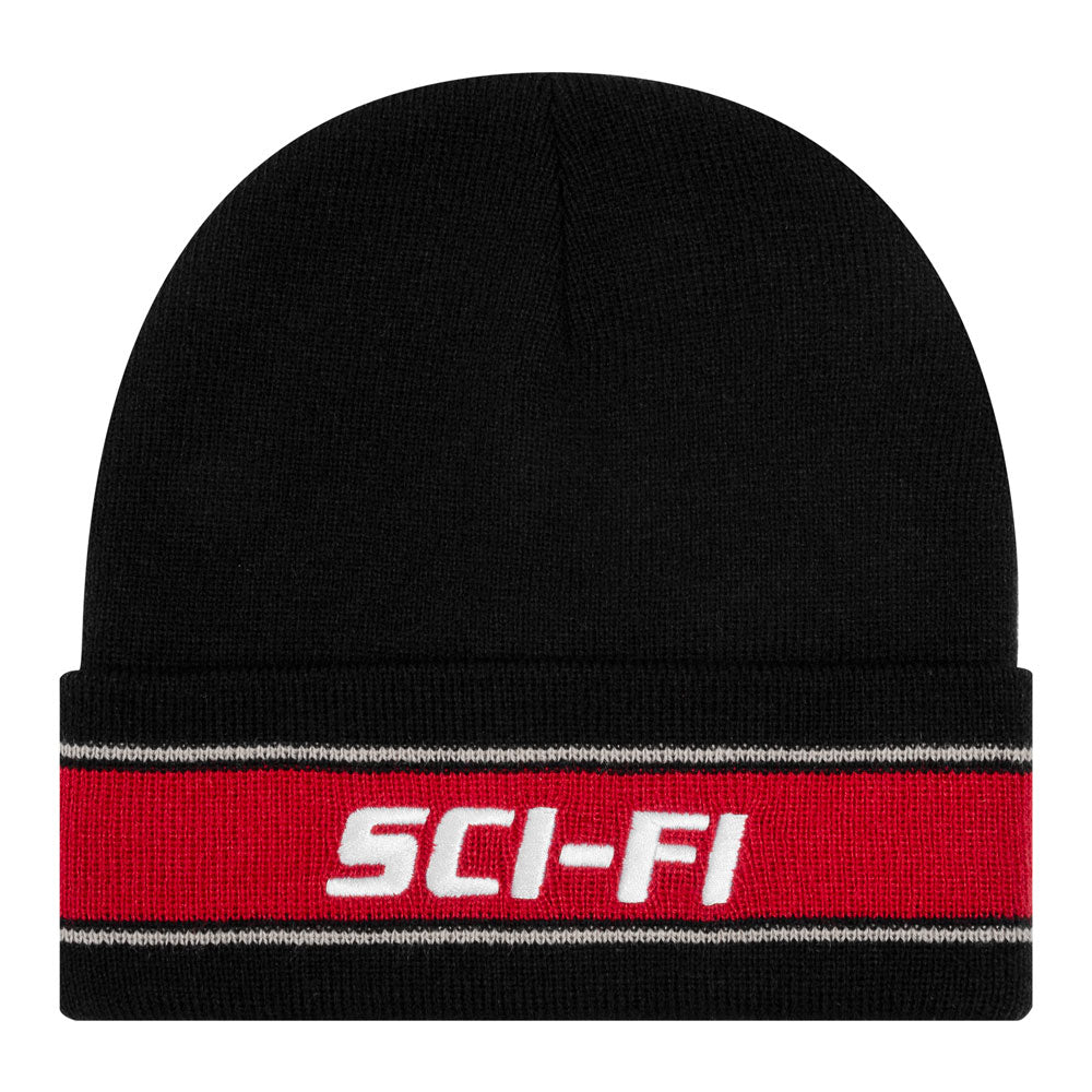 Sci-Fi Fantasy 'Striped Logo' Beanie (Black)