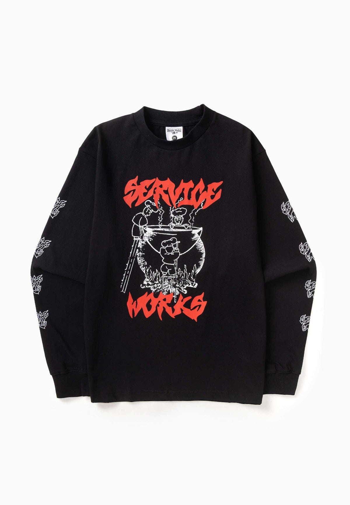 Service Works 'Boiling Point' Long Sleeve T'Shirt (Black)