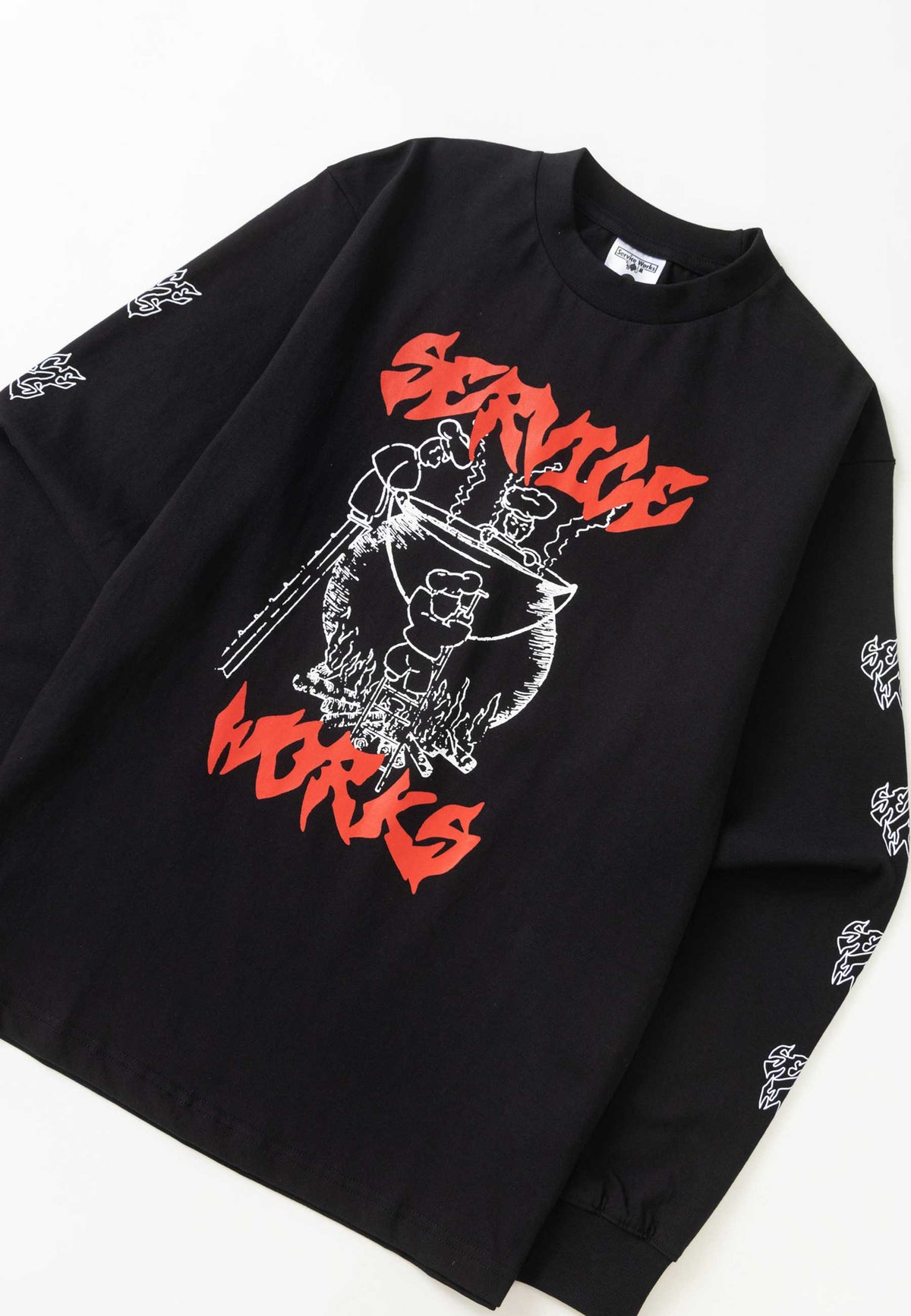 Service Works 'Boiling Point' Long Sleeve T'Shirt (Black)