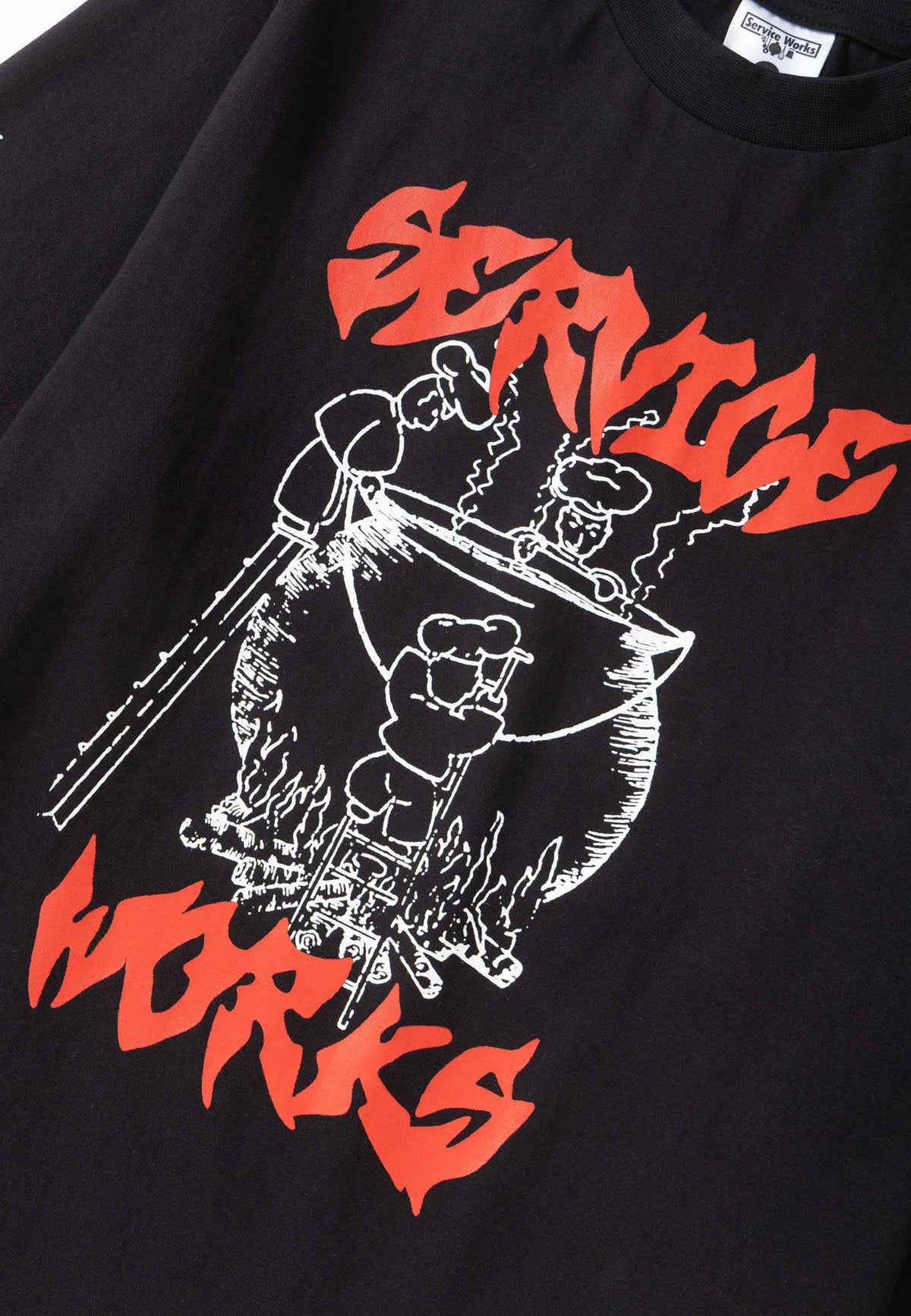 Service Works 'Boiling Point' Long Sleeve T'Shirt (Black)