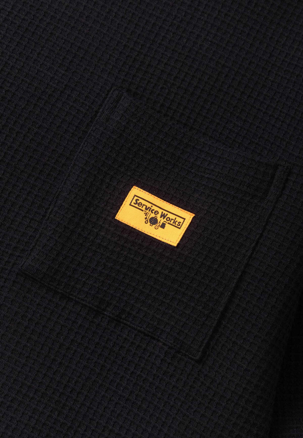 Service Works Waffle Contrast Long Sleeve T'Shirt (Black / White)