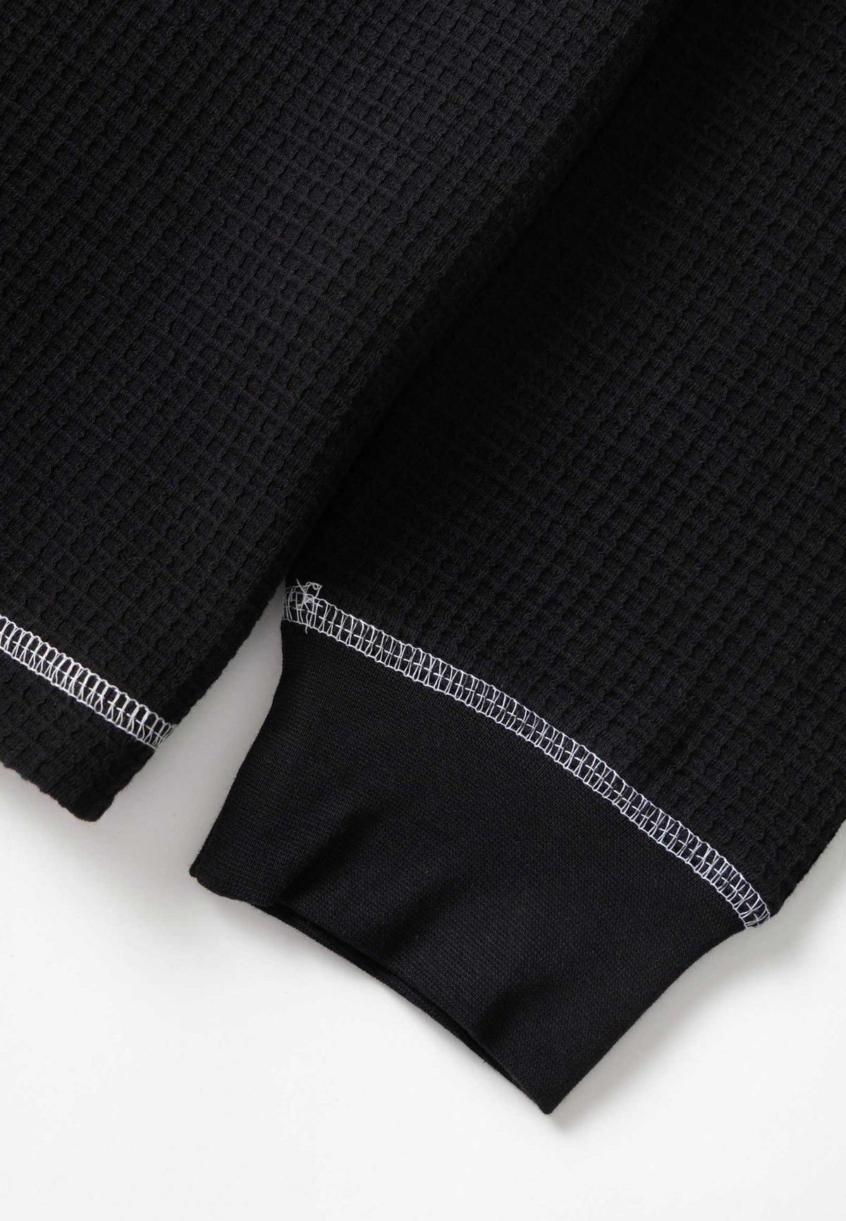 Service Works Waffle Contrast Long Sleeve T'Shirt (Black / White)