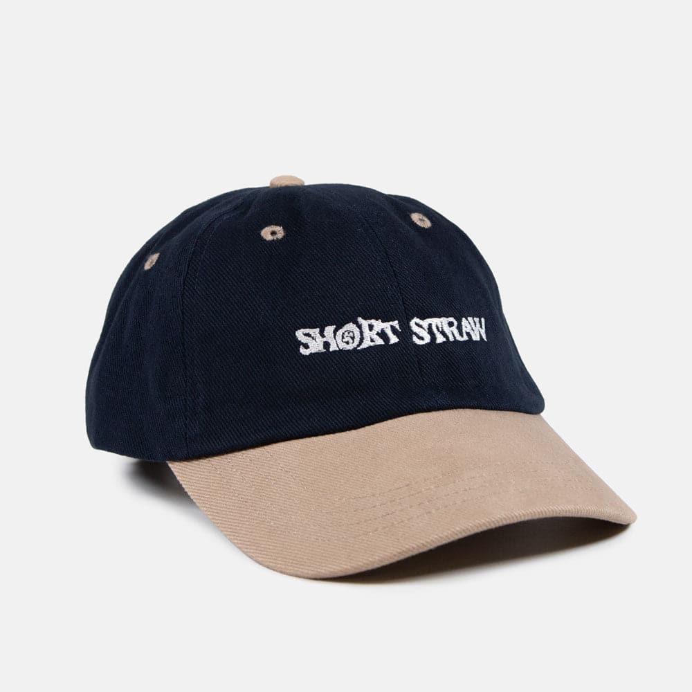 Short Straw 'Logo' 6 Panel Cap (Navy / Taupe)