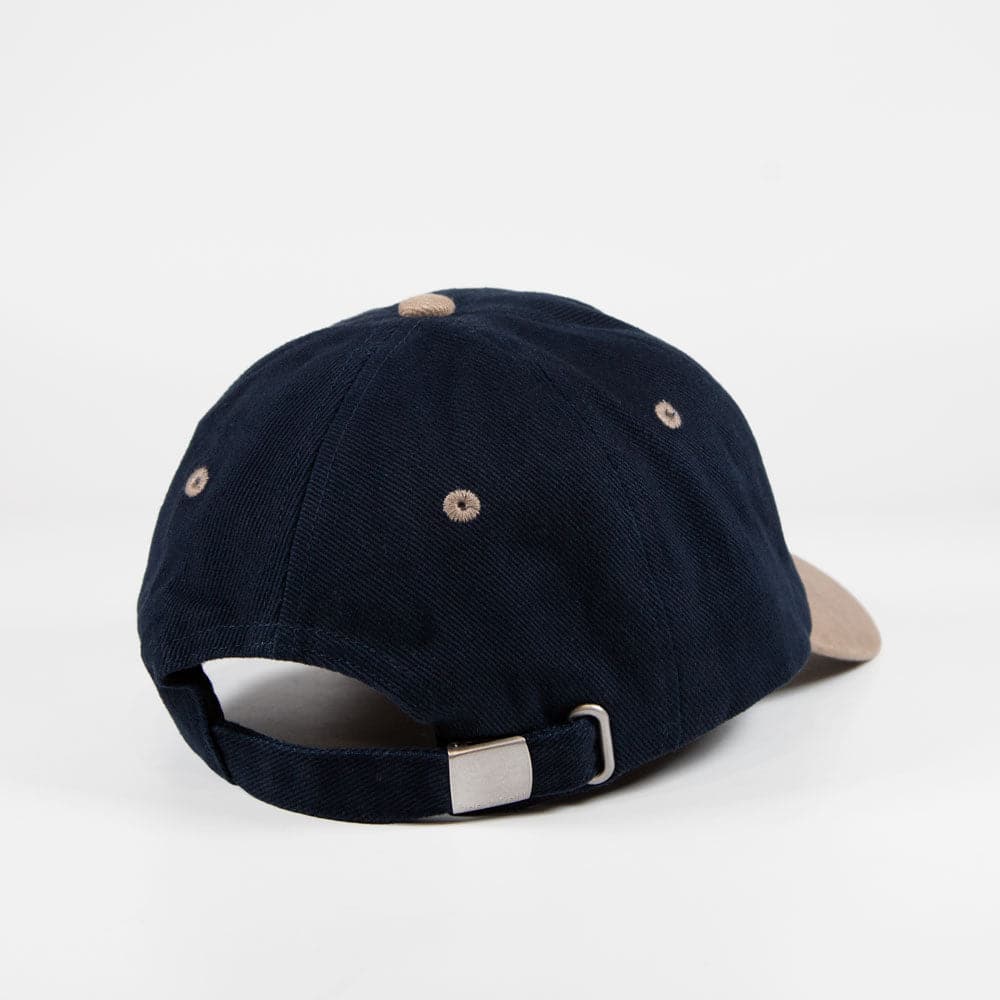 Short Straw 'Logo' 6 Panel Cap (Navy / Taupe)