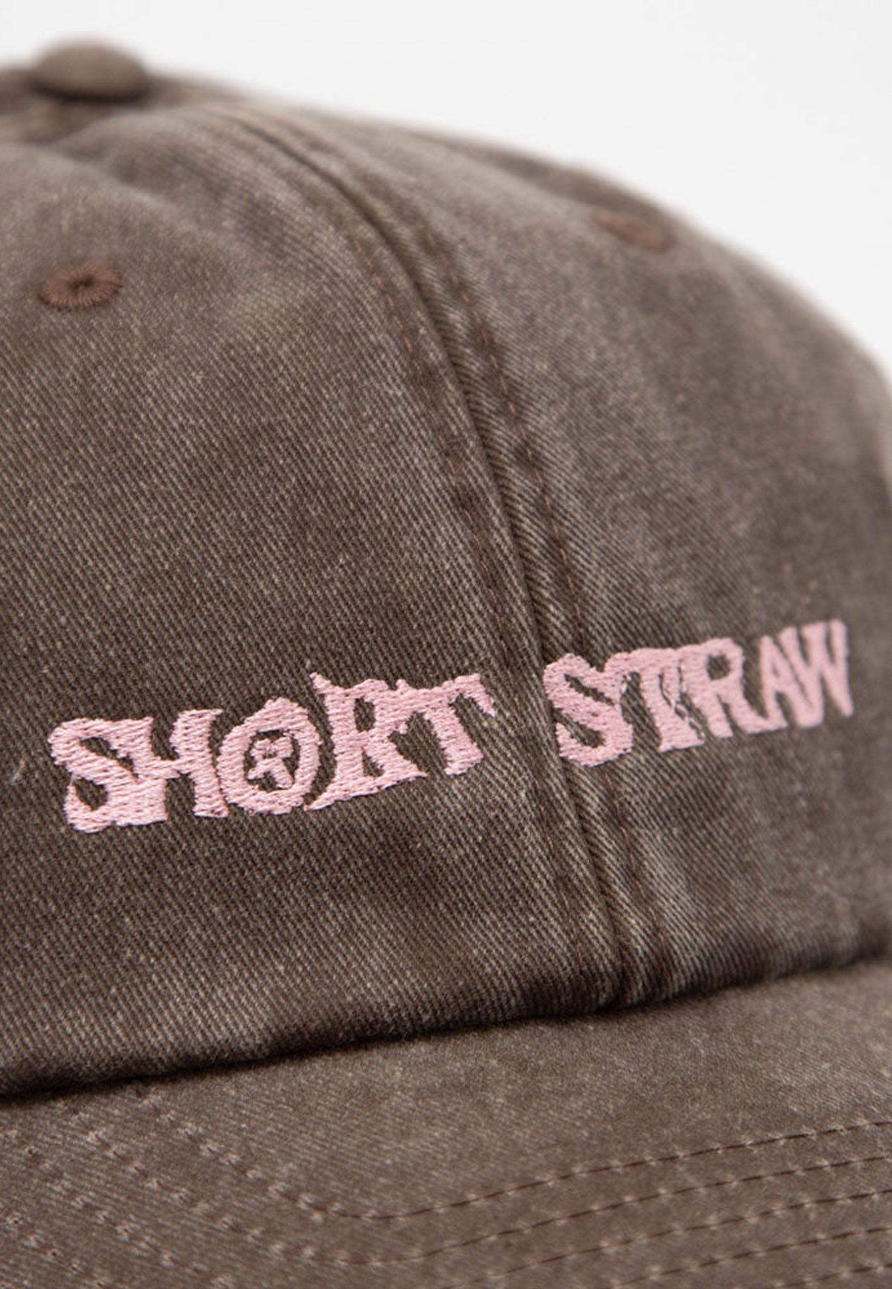 Short Straw 'Logo' 6 Panel Cap (Faded Black / Pink)