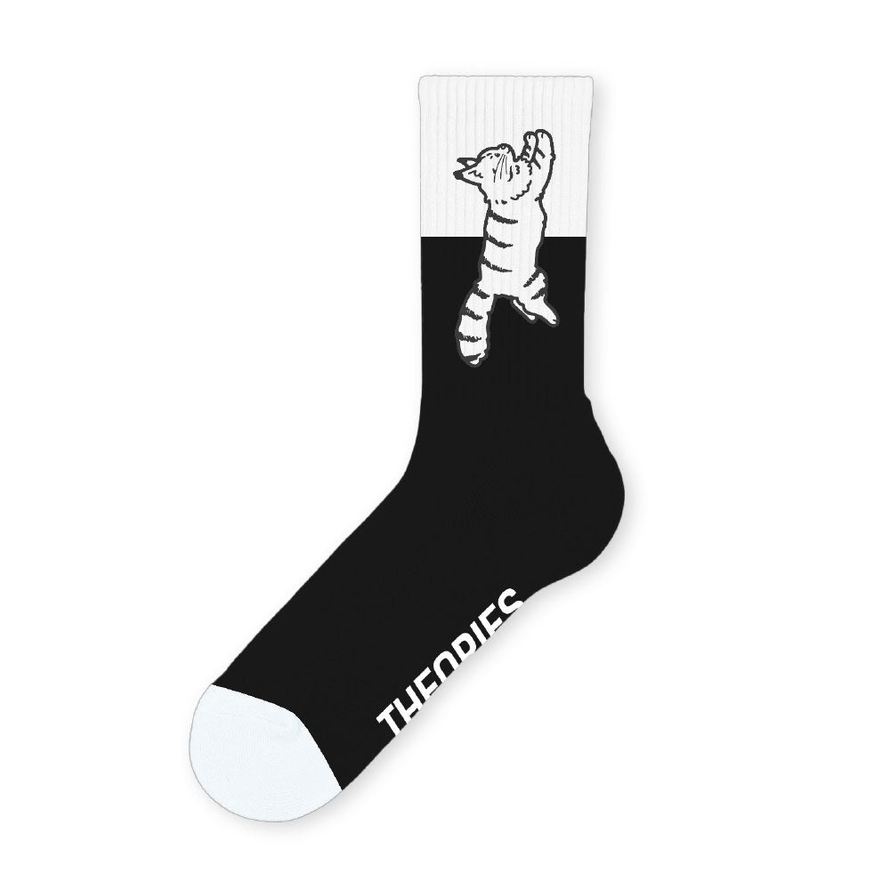 Theories 'Conscious Kitty' Socks (Black / White)