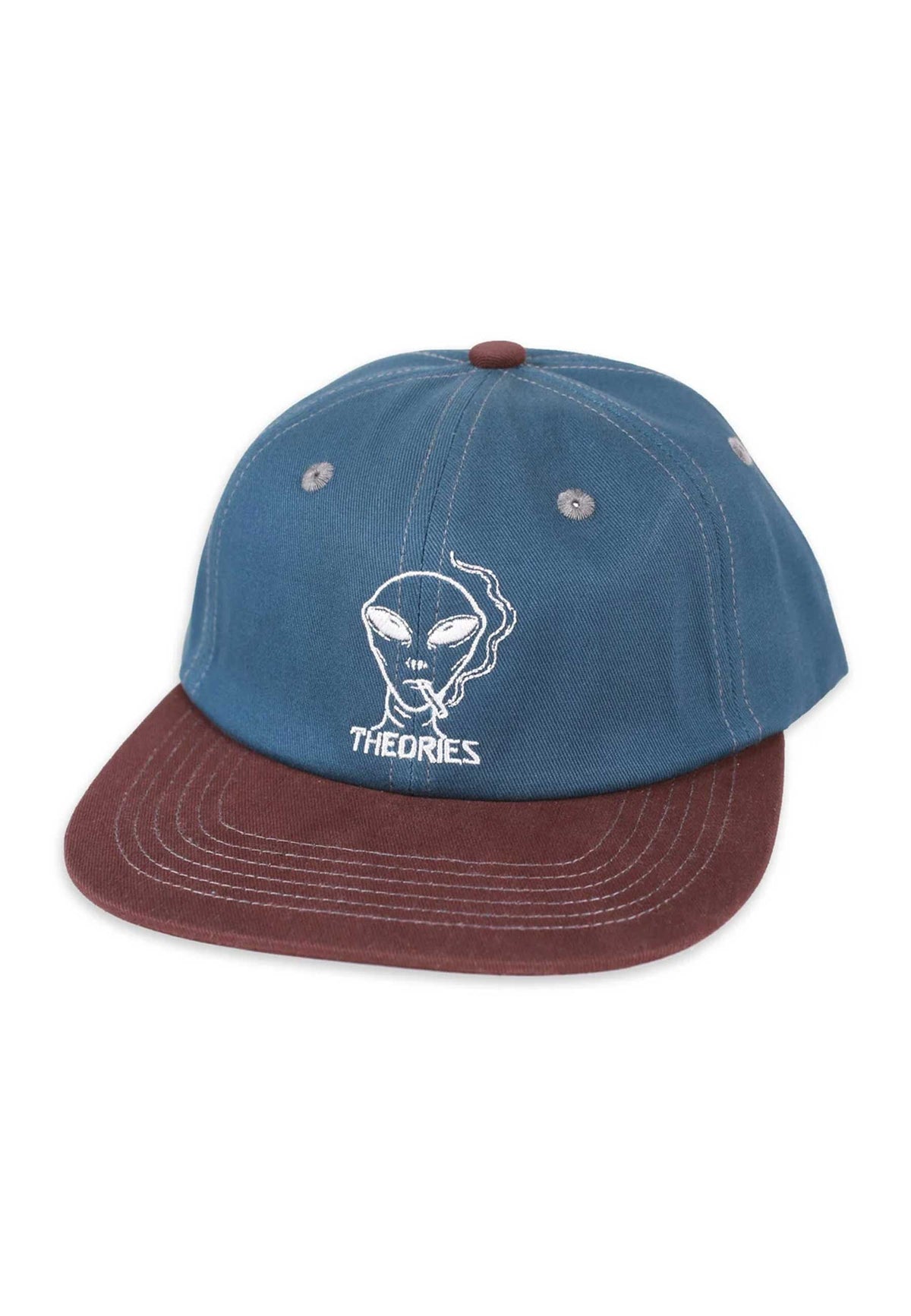 Theories 'Outer Space' 6 Panel Cap (Blue / Dark Cherry)