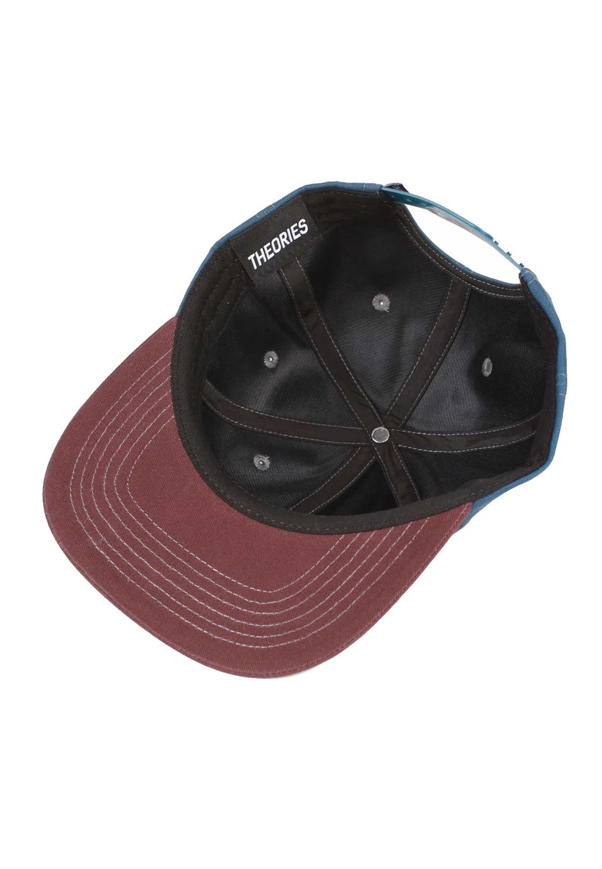 Theories 'Outer Space' 6 Panel Cap (Blue / Dark Cherry)