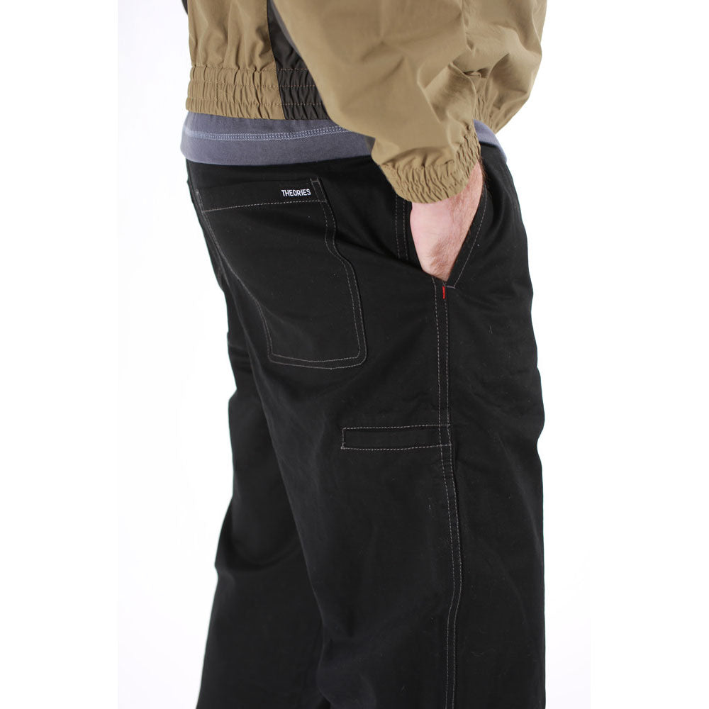 Theories 'Stamp' Lounge Pants (Black / Grey Contrast Stitch)