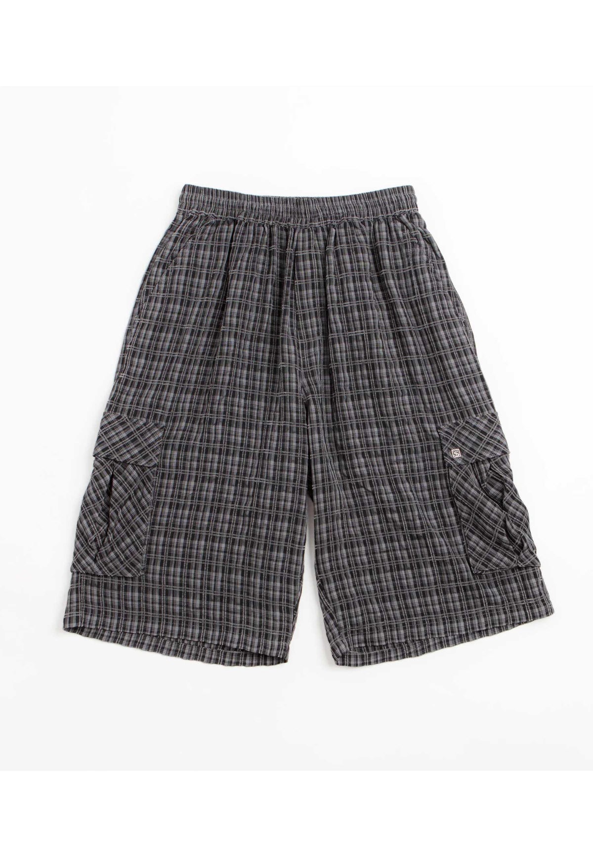 Yardsale 'Plaid' Cargo Shorts (Black / Grey)