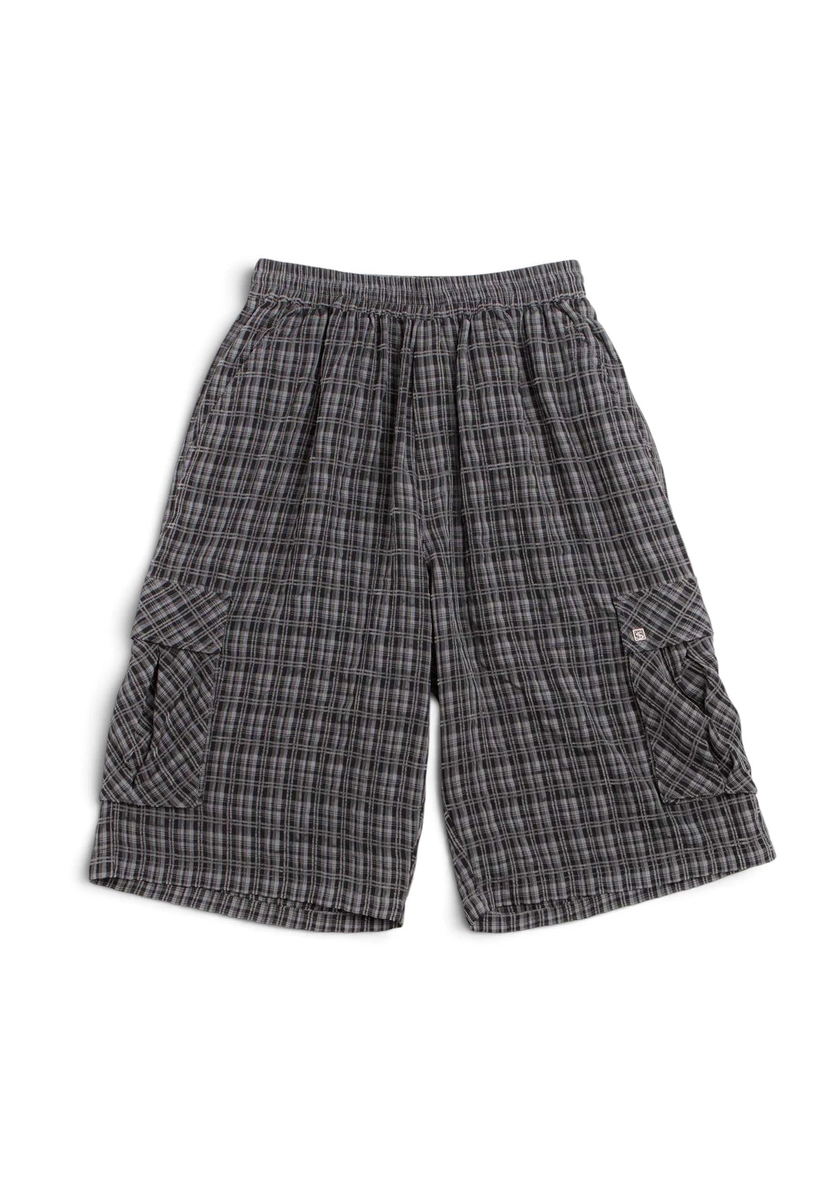 Yardsale 'Plaid' Cargo Shorts (Black / Grey)